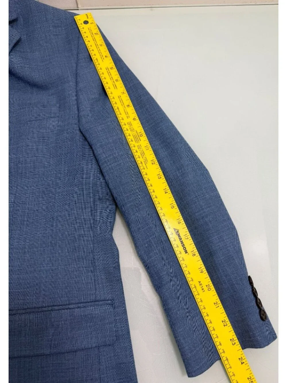 Lauren Ralph Lauren Blazer Suit Jacket 46L Stretch Blue Two Button Single Vent